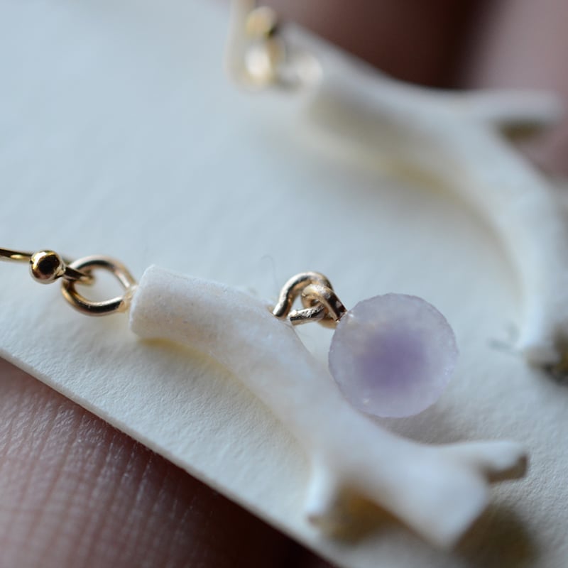 14kgf つぶつぶグレープアゲートピアス♡ Grape agate/葡萄状瑪瑙 珊瑚と鉱物ピアス | あいのて