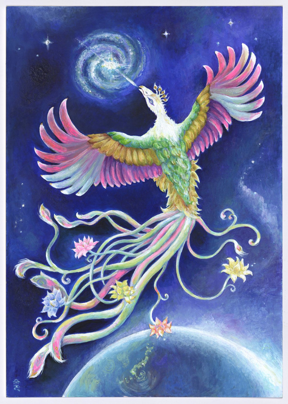 宮下美枝画『霊鳥の告知』レプリカ絵画A4サイズ(210×297 宮下美枝画『霊鳥の告知』レプリカ絵画A4サイズ(210×297