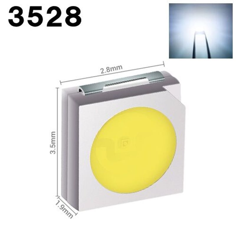 3528 LEDチップ 10個 白/青/黄 | ジェブレイズ