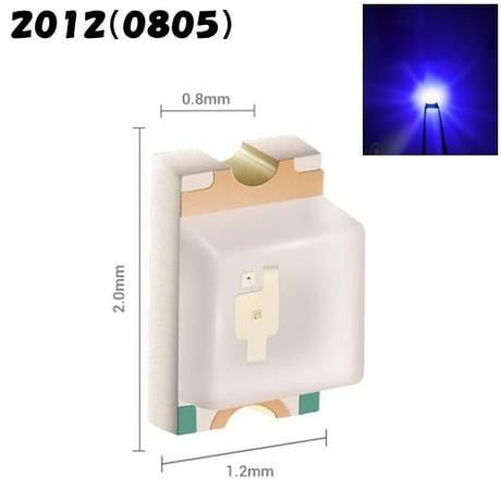 ２０１２（０８０５）　LEDチップ　１０個　青/白