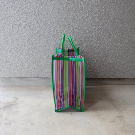【メッシュ】  スパンコール刺繍ワッペン付 マーケットトート M