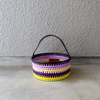 【合成パルマ】  ミステコ・ノット ラウンドバスケット ブラックマルチ