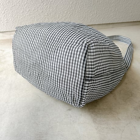 【メッシュ】 クロスボディバッグ ギンガムチェック ジャンボサイズ