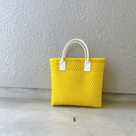 【プラスチック】 TSUKIJI S25 オールカナリアイエローxフェイクレザーハンドルトート