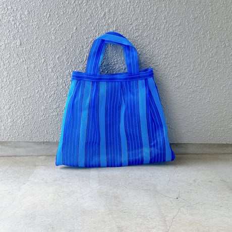 メッシュ　ブリーツトート 小　ブルー系