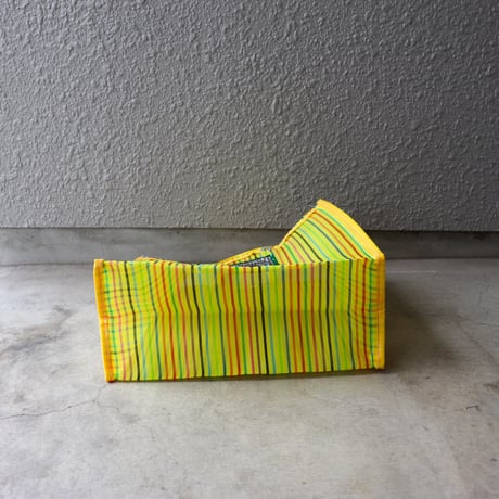 【メッシュ】  スパンコール刺繍ワッペン付 マーケットトート M