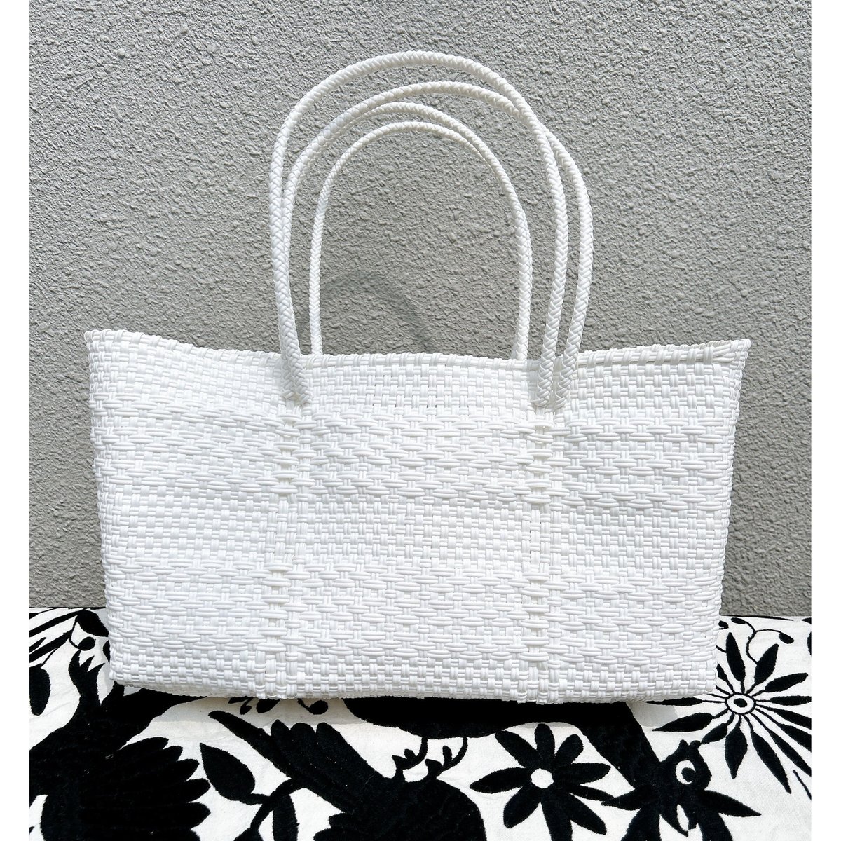 Wチェーンボーダー ソリッド 長方形M ホワイト | Diminutivo 