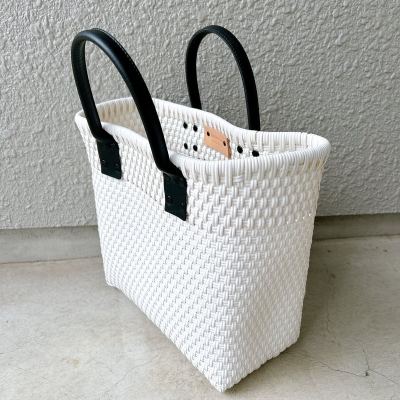 ディミヌティーボ　レザーハンドル トート TSUKIJI バッグ プラスチック】 TSUKIJIフェイクレザーハンドル 正方形 S