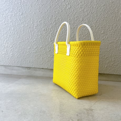 【プラスチック】 TSUKIJI S25 オールカナリアイエローxフェイクレザーハンドルトート