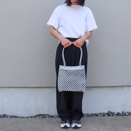 【合成パルマ】  透かし編みメッシュトート S