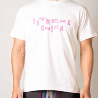 エクストリーム温泉公式ユニフォーム　オーガニックコットンTシャツ （ナチュラル・英語ロゴ）