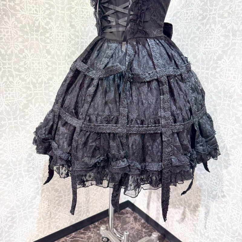 h.NAOTO】Rose Bird Cage Dress/CNF34-0067 BK/M |