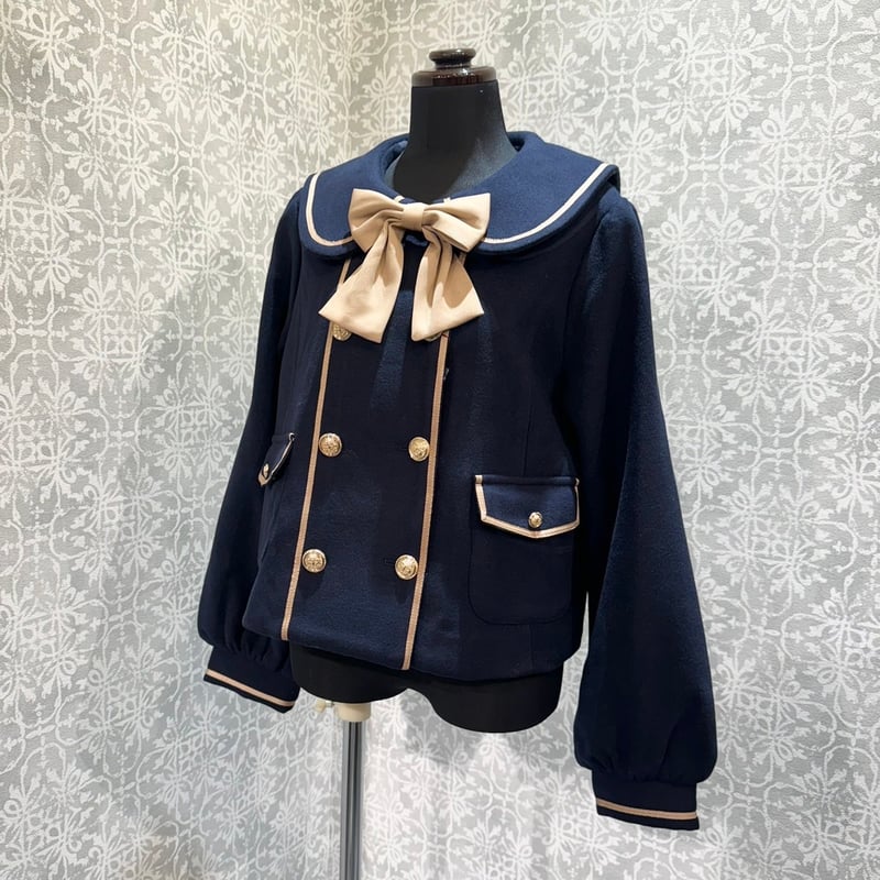 Amavel セーラーショートコート ネイビー