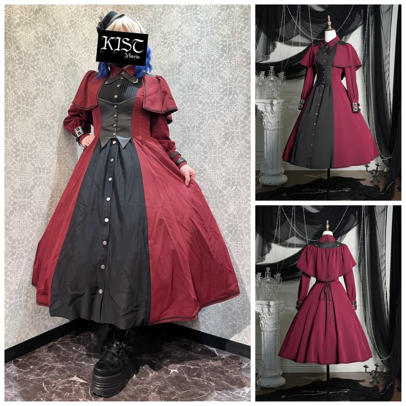 星箱Works】【Fashion Show】帝黒式典 ケープ付ロングワンピース【お