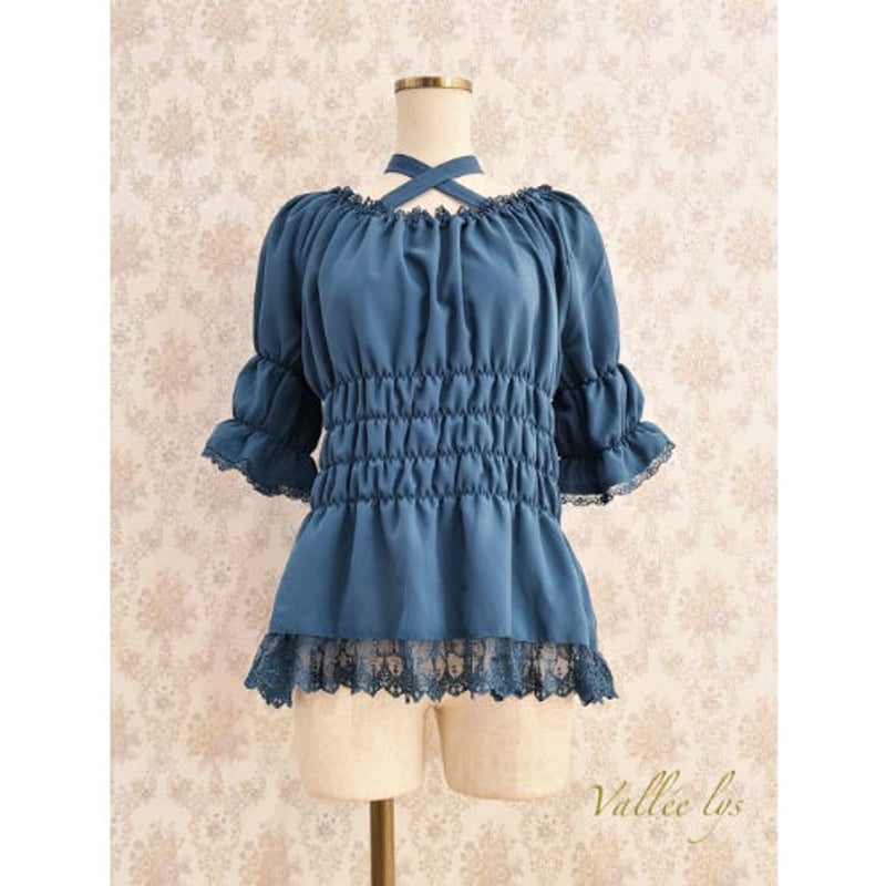 ATELIER PIERROT】Vallée lys/5分袖シャーリングブラウス/VBL02 