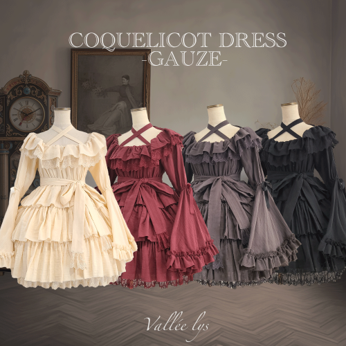 ATELIER-PIERROT】ヴァレリス Coquelicot Dress -gauze- ATELIER-PIERROT】ヴァレリス Coquelicot Dress -gauze-