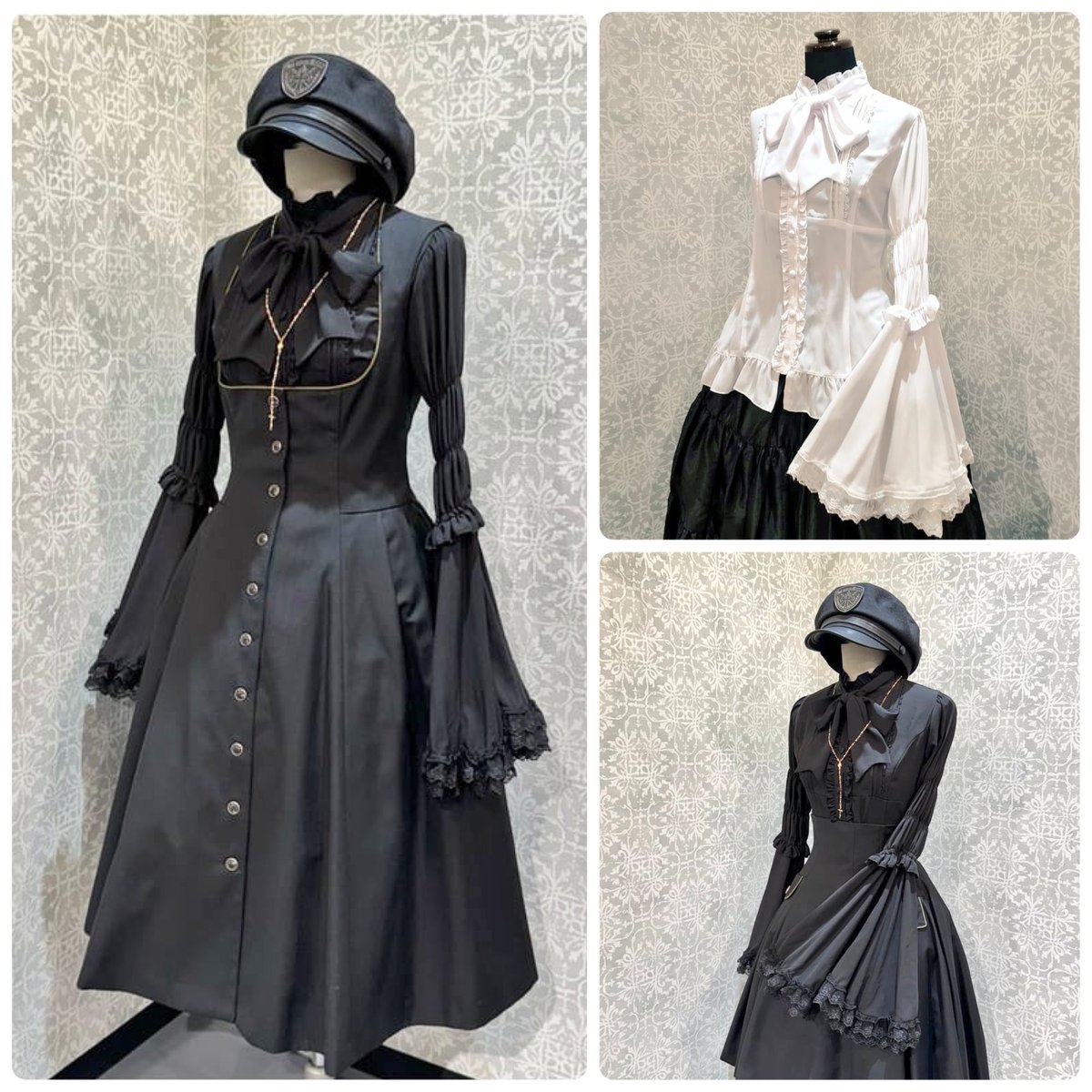 ATELIER-PIERROT】Stand Collar Princess Sleeve B