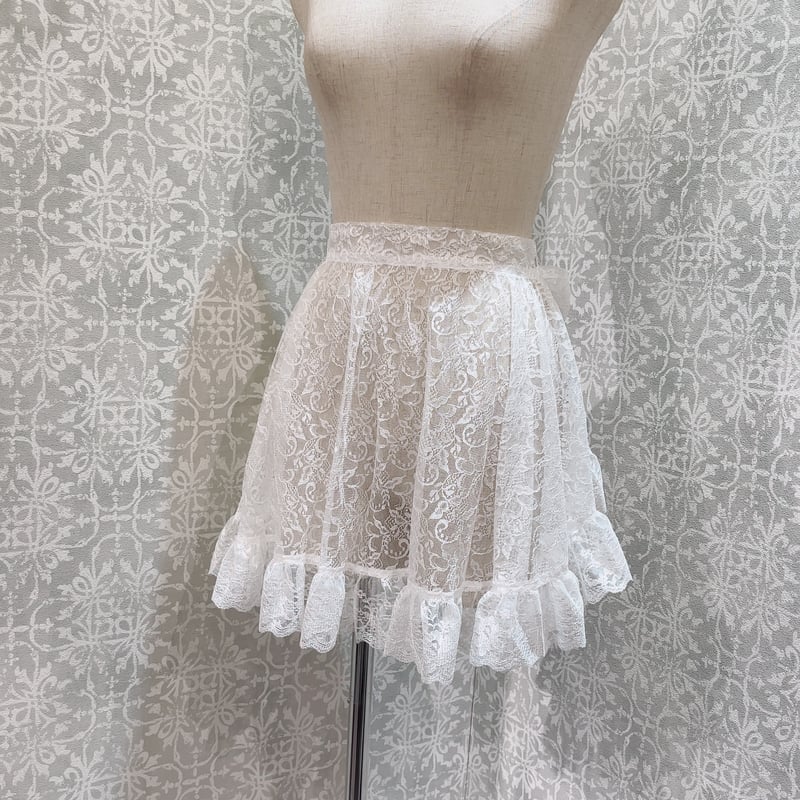 vintage レース編みエプロン アイボリー ハンドメイド vintage レース編みエプロン アイボリー ハンドメイド vintage レース