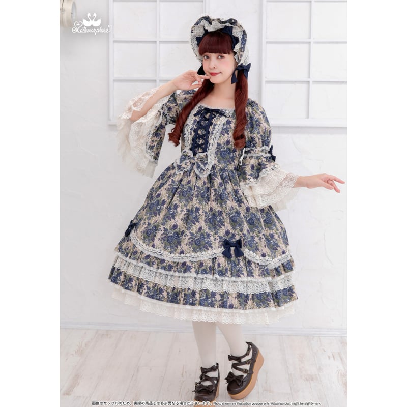 受注予約】メタモルフォーゼ/ゴブランブーケレースフリル姫袖ドレス