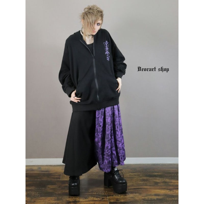 Deorart】[GOTH CHINA] HAKAMA風 アシンメトリーワイドパンツ [袴・