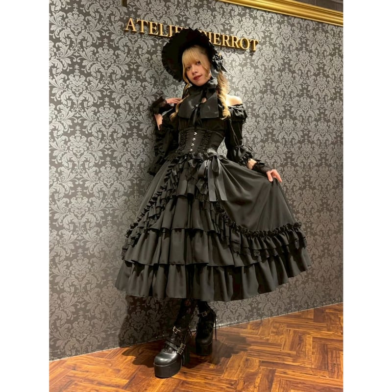 【ATELIER PIERROT】Nocturne Noir Dressブラック ATELIER-PIERROT/Vallée lys】Nocturne Noir Dress