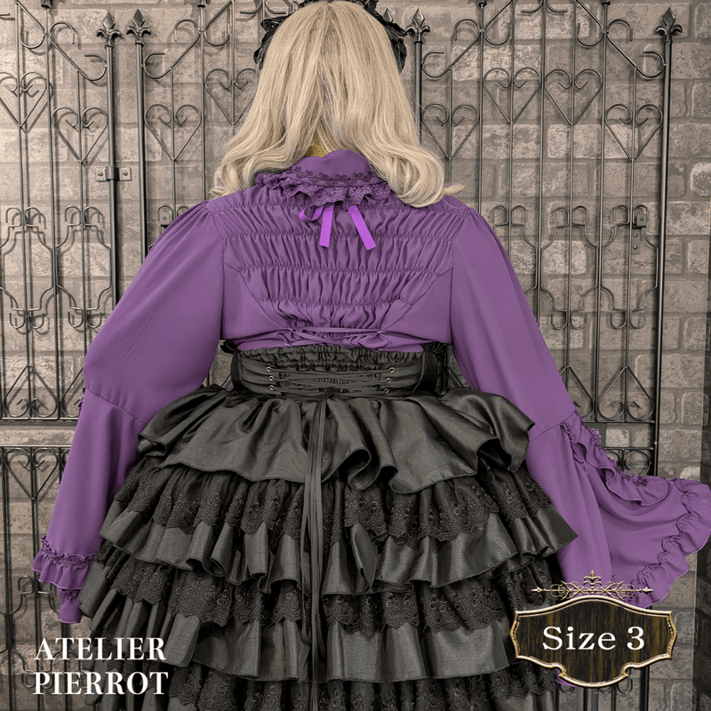 ATELIER PIERROT ルイーズ 姫袖ジャボタイブラウス パープル 紫 ATELIER PIERROT】ルイーズ ジャボタイ ブラウス【サイズ2