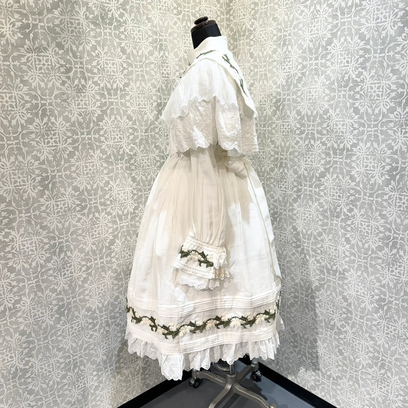 星箱Works】スズランの谷 モチーフレースワンピース(白・Mサイズ  