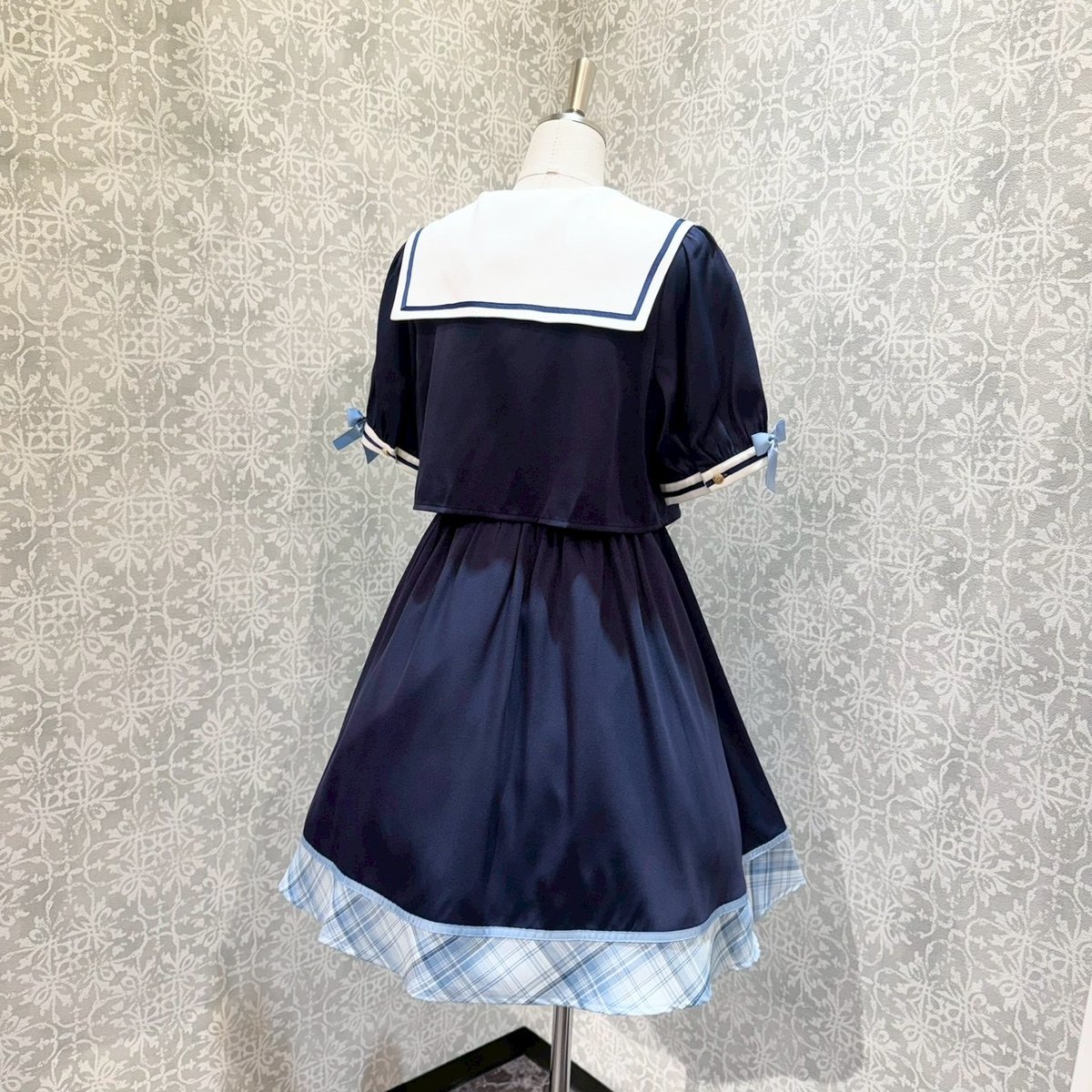 Amavel】 Chouchou Check セットアップ風セーラーワンピース/126170