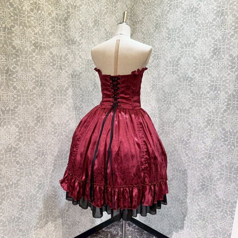 ATELIER-PIERROT】Bustle Corset Dress Rose Jacqu