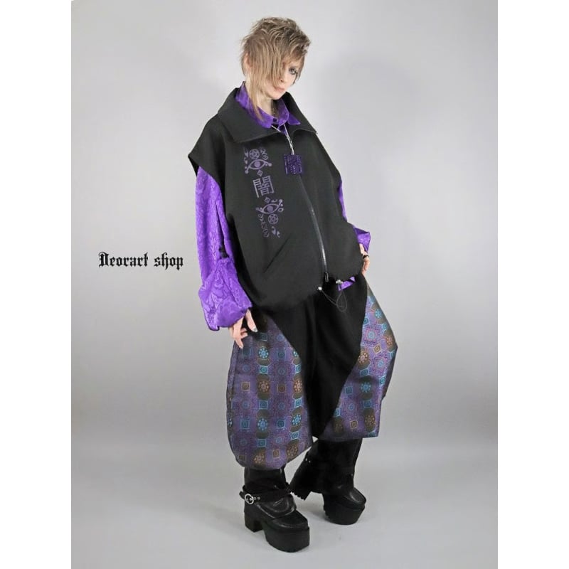 Deorart】 [ 闇 ] ジャージ風 ハイネック・オーバーサイズベスト・ジレ