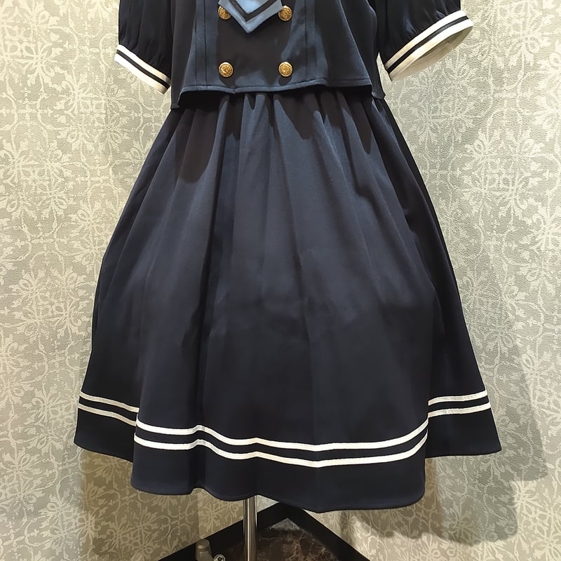 Amavel】 セットアップ風セーラーワンピース(ミドル丈