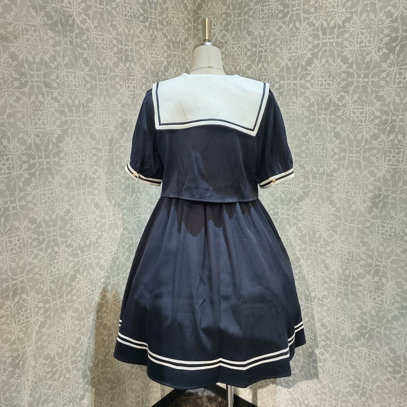 ハンドメイド【ワンピース、セットアップ】 Amavel】 セットアップ風セーラーワンピース(ミドル丈