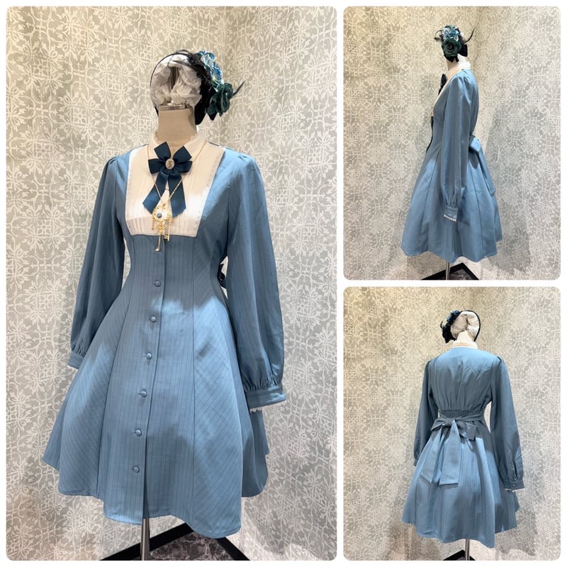 Amavel Dreaming Diner ワンピース ブルー ♥Coming soon Item♥Part1 ＊Dreaming Diner エプロン付きワンピース