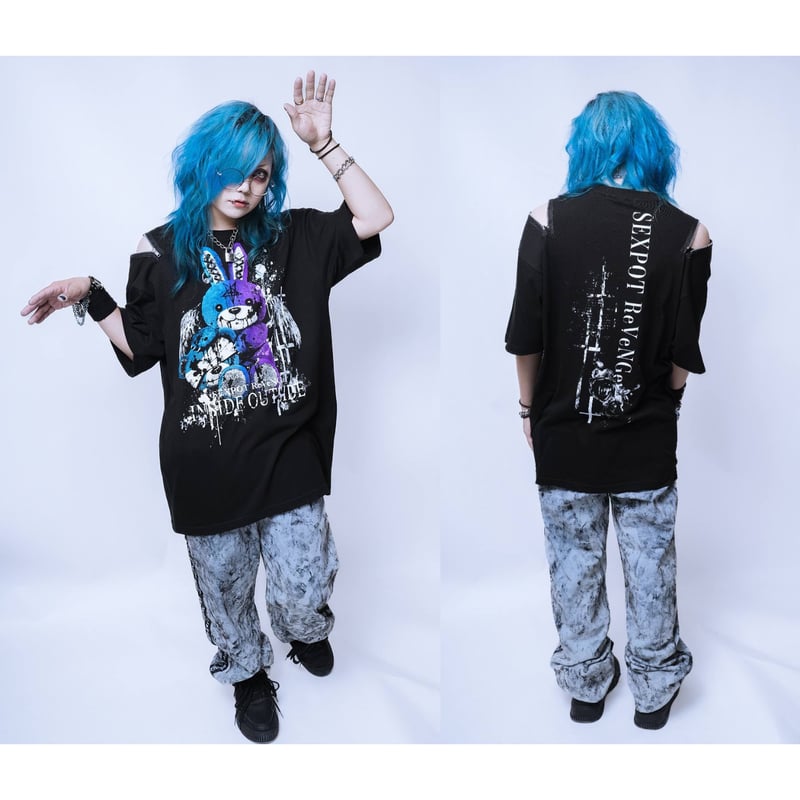 SEXPOTReVeNGe】Shoulder Zip Big Cutsew Fake Bun