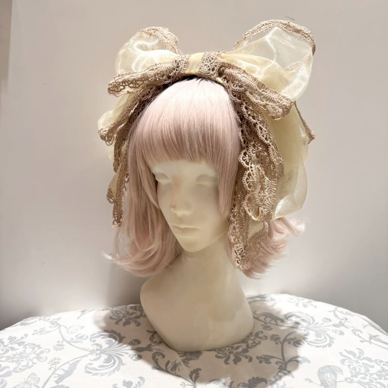 星箱works お人形風オーガンジーリボンカチューシャ お人形風オーガンジーリボンカチューシャ | HoshibakoWorks