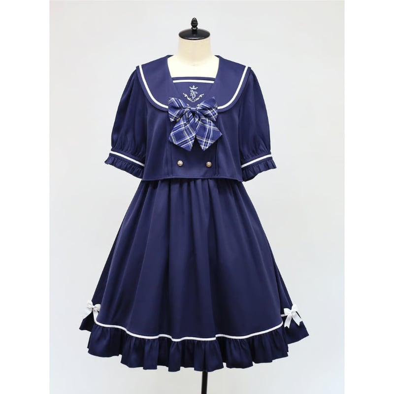 Amavel Twinkle Plaid セットアップ風セーラーワンピース Amavel】Twinkle Plaid セットアップ風ワンピース/125170593 |