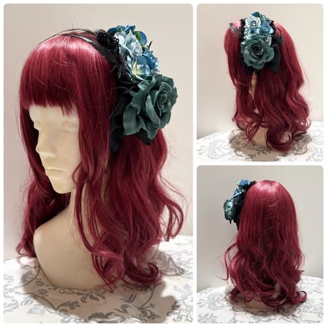 Moitie ネオゴシックアーチ薔薇カチューシャ黒 Moitie ネオゴシックアーチ薔薇カチューシャ Moitie ネオ