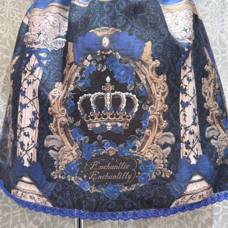 Enchantlic Enchantilly】エンタシスローズ ワンピース(青薔薇 Enchantlic Enchantilly】エンタシスローズ ワンピース(青薔薇