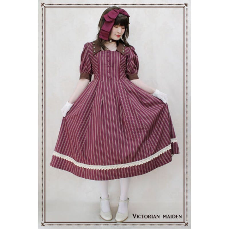 Victorian maiden◆ストライプレースリボンドレス