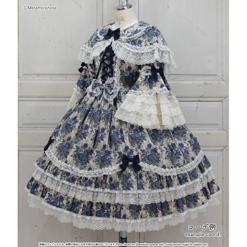 受注予約】メタモルフォーゼ/ゴブランブーケレースフリル姫袖ドレス