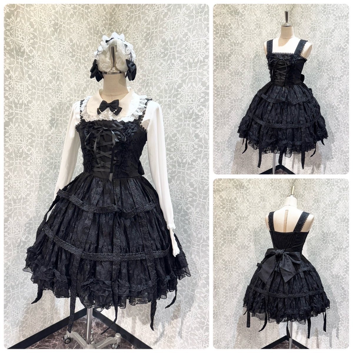 h.NAOTO】Rose Bird Cage Dress/CNF34-0067 BK/M |