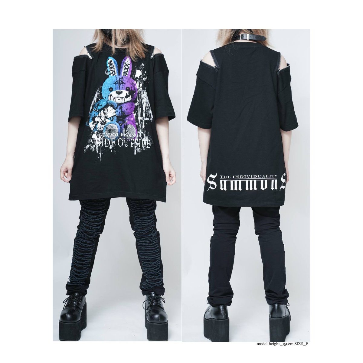 SEXPOTReVeNGe】Shoulder Zip Original Cutsew Fak