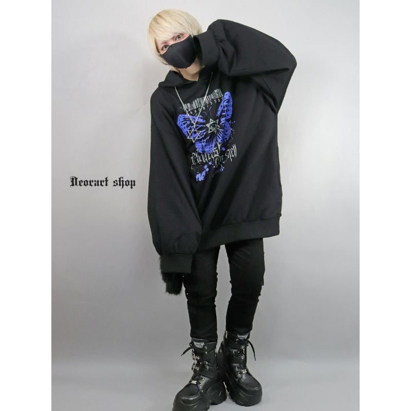 Deorart】オーバーサイズ ネコ耳フード・プルパーカー [ butterfly eye