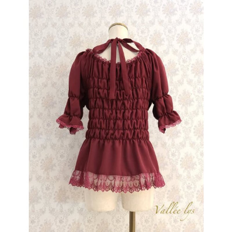 ATELIER PIERROT】Vallée lys/5分袖シャーリングブラウス/VBL02