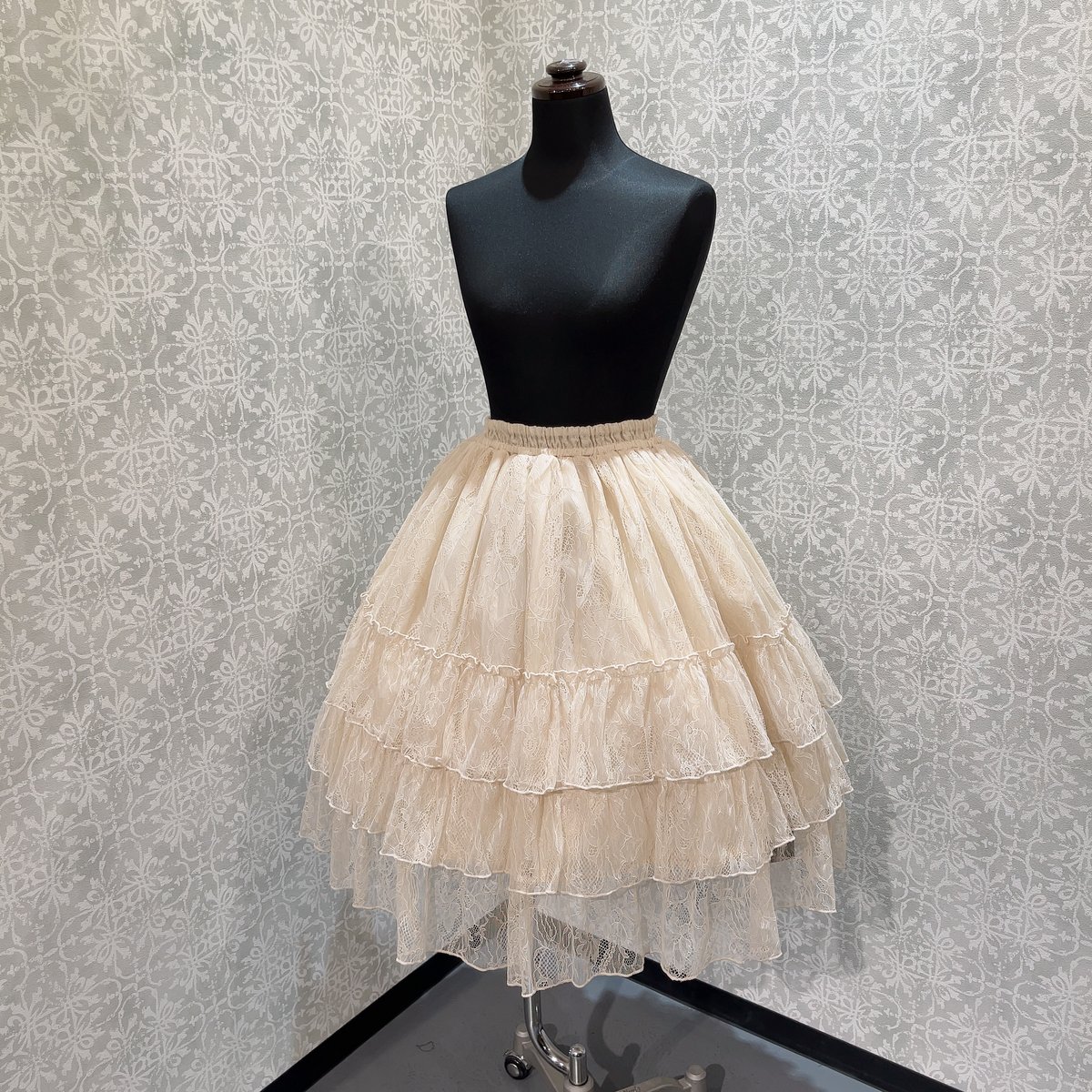 ATELIER-PIERROT】Ruffle Chiffon Skirt -Lace-/TS