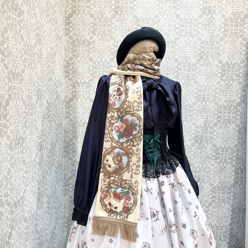 Enchantlic Enchantilly】 リボンQueen Cat マフラー/生成り/