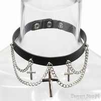 【Deorart】cross 2chain choker クロス 2連チェーン チョーカー（BY2097）