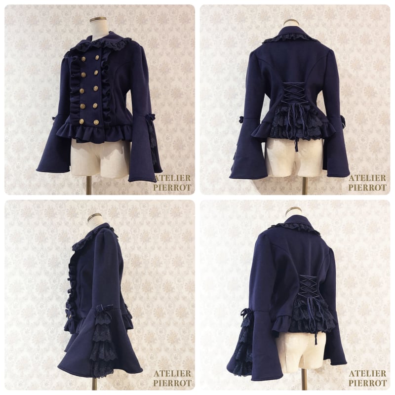 【ATELIER PIERROT】アレッタショートコート ネイビー　サイズ1 ATELIER PIERROT】アレッタショートコート ネイビーサイズ1