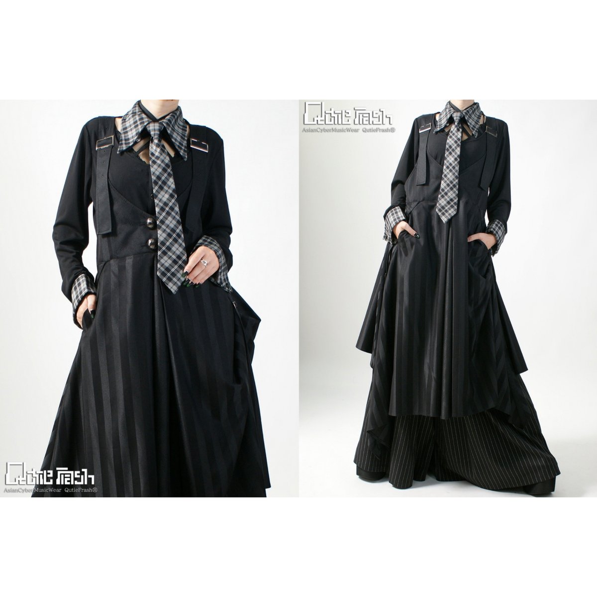 Qutie Frash ネクタイ付き着物袖ブラウス サラッと着るだけでお洒落過ぎるネクタイ付き着物袖ブラウス新