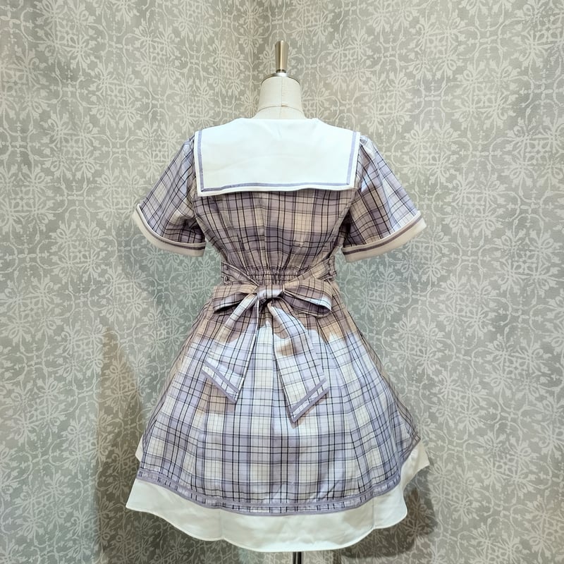140西武そごう限定セーラータータンチェックワンピース